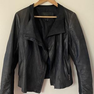 NWT Cigno Nero sexy italian leather asymmetrical jacket
